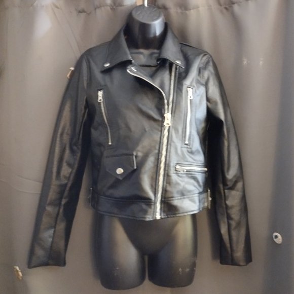 `Love Tree - Black Leather Jacket - Size Small - Picture 2 of 7